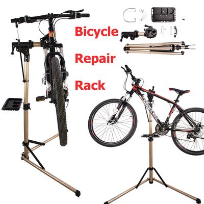 TEMU 1pc Adjustable Aluminum Alloy Bike Work Stand Professional Bicycle Repair Tools Fold Bike Rack Holder Storage Bicycle Repair Stand Image