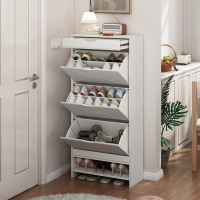 TEMU Shoe Cabinet With 3 Folding Drawers, Modern Shoe Cabinet, Console Table With , Freestanding Shoe Rack Organizer For The Entrance Area Image