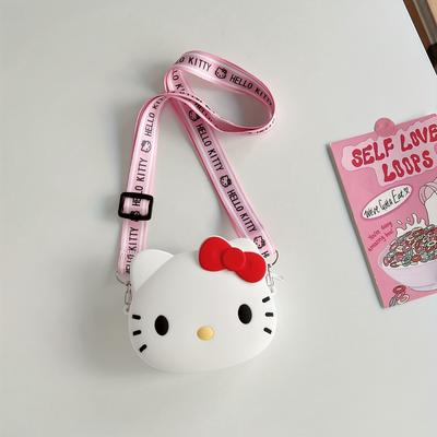 TEMU Cute Hello Kitty Cartoon Crossbody Bag - Adjustable Shoulder Strap, Stylish Design, Cute Character Print - Daily Use, Travel Or As A Gift Image