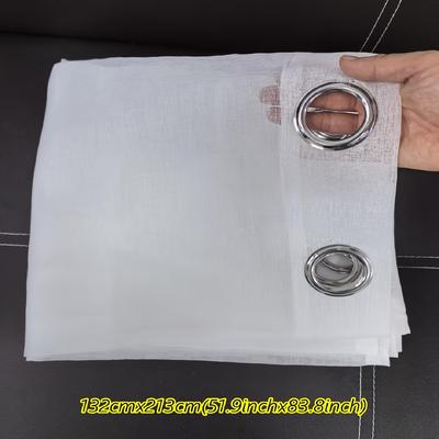 TEMU 2pcs Waterproof Sheer Outdoor Curtains With Grommets - White Polyester Drapes For Privacy, Sun Blocking, And Rain Protection - Ideal For Patio, Yard, Porch, Gazebo, Pergola Image