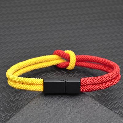 TEMU A 4mm Dual-color Handmade Knot Bracelet For Men And Women, The For Everyday Wear For . Image
