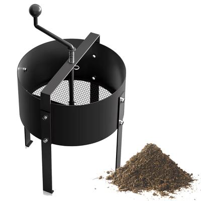 TEMU Ø41cm Garden Compost Sieve Set With Handle & Mesh Sieve Pan Metal Garden Sieve Fine Mesh Throw Sieve Hand Crank Sieve Manually Rotatable Ground Sieve For Soil Stones Sand Dirt Image