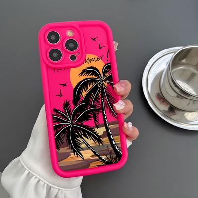 TEMU Anti-slip And Anti-fall Background Sunset Pattern Mobile Phone Case Mobile Phone Protective Case Suitable For Iphone Image