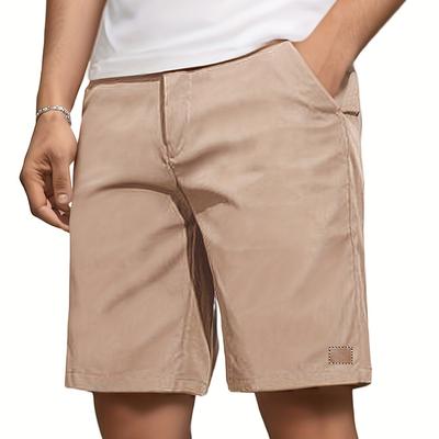 TEMU Men's Summer Casual Cargo Shorts With Multiple Pockets - Relaxed Fit Lightweight Breathable Fabric, Mid-thigh Length, Machine Washable For Outdoor Activities & Casual Attire Image