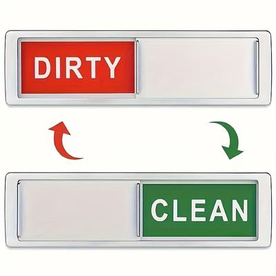 TEMU Dishwasher Magnet Clean/dirty Sign - Non-scratching, Strong Magnet Or Adhesive Options, Easy-to-use Indicator For Clean Or Image