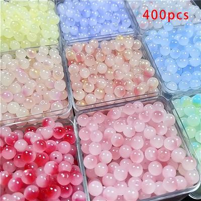 TEMU 400pcs 8mm Glass Round Loose Beads, Necklaces, Bracelets, Keychains And Jewelry Making Image