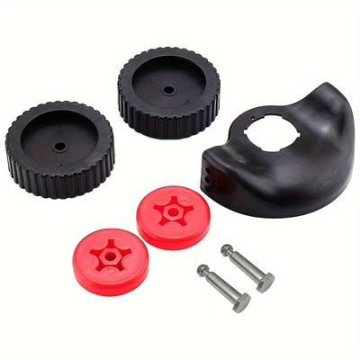 TEMU 1 Set Easy-install Bilateral Wheels For Electric Grass Trimmers - Adjustable Height, -gear Driving, Polyester, Garden Lawn Mower Accessories With Installation Display, Lawn Mower Parts Image