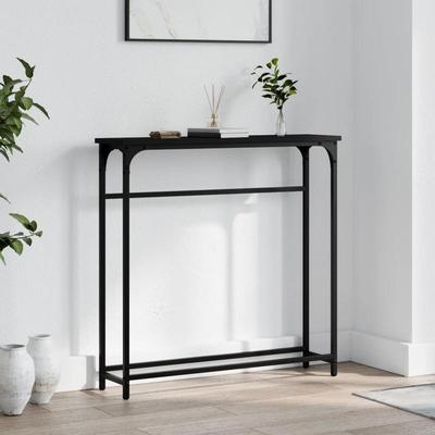TEMU Console Table Black 75x19.5x75 Cm Wooden Material Image