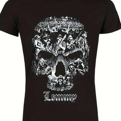 TEMU 003. Lemmy Bk Funny Men's Short Sleeve Pattern T-shirt Series Black Image