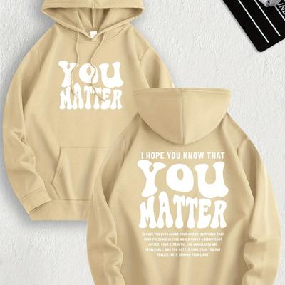 "TEMU 1pc Inspirational Message Men's Hoodie - "" Motivational Letter Print, Casual Polyester Long Sleeve Pullover With Drawstring, Regular Fit Hooded Sweatshirt," Image