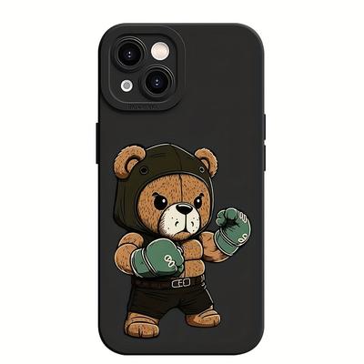 TEMU By00549 Boxing Bear - Black Frosted Tpu Artwork - No Image