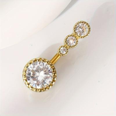 TEMU Sexy Vacation Ring Alloy Belly Button Piercing Nose Ring, Fashion Studs For Daily Party Image