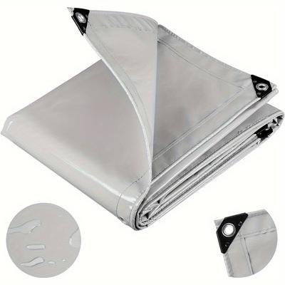 TEMU 1pc, Pvc Protective Cover Dust Cover Hgv Dust Cover Industrial Cover 500 G/m2 Grey Boat/swimming Pool Dust Cover, 2x3m, Light Grey, Bedroom Garden Patio Furniture Protectors Shade Fabrics Image