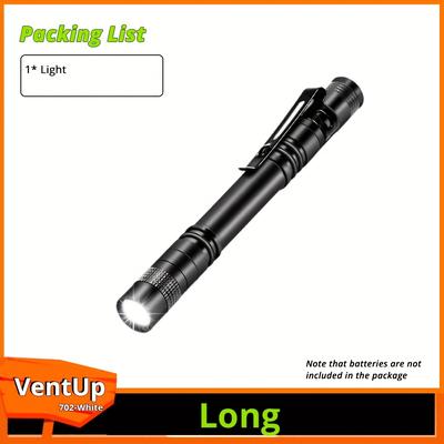 TEMU Macrocosm Mini Led Flashlight - Portable Handheld With Clip & Pen Holder, Aluminum Alloy Body, 650 , 3 , Aa Batteries Not Included, Ideal For Emergency Lighting & Outdoor Use, Macrocosm Image