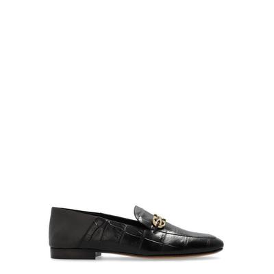 Gancini Embossed Loafers - Black - Ferragamo Flats