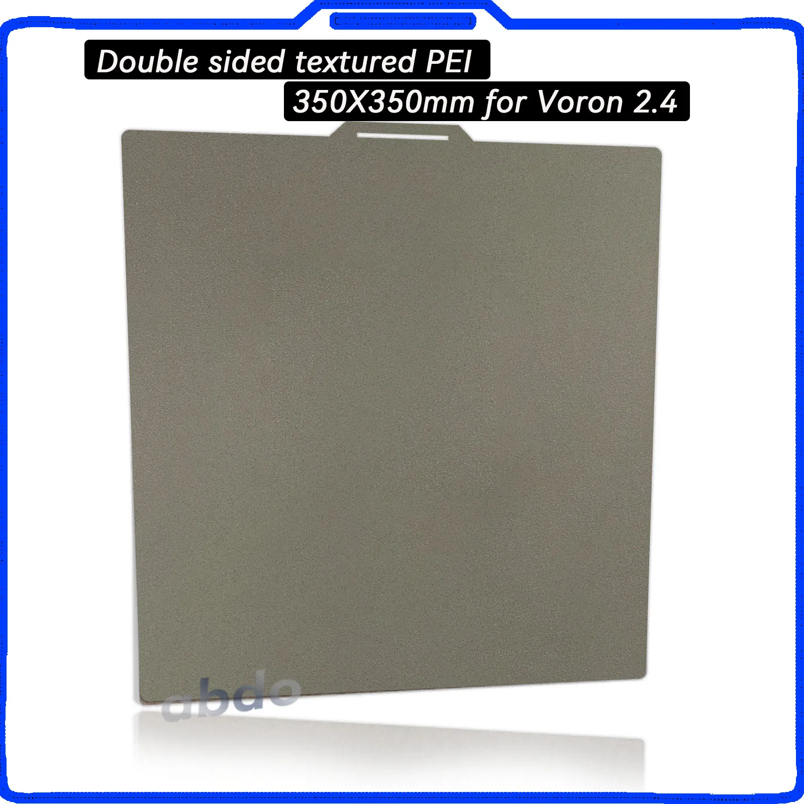 Für Voron 2.4 Bauplatte 350 x 350 mm strukturiertes PEI-Blatt 3D-Drucker doppelseitiges Federstahlblech für FYSETC Voron 2.4 Hot Bed Image