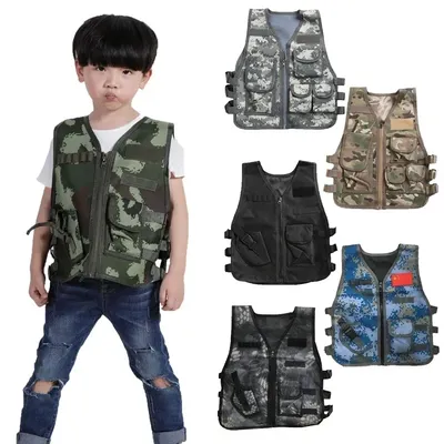 Jagd Kinder Camouflage Jagd Kleidung Junge Wandern Ausrüstung Chirdren Taktische Weste Cosplay Kostüm Airsoft Sniper Uniform