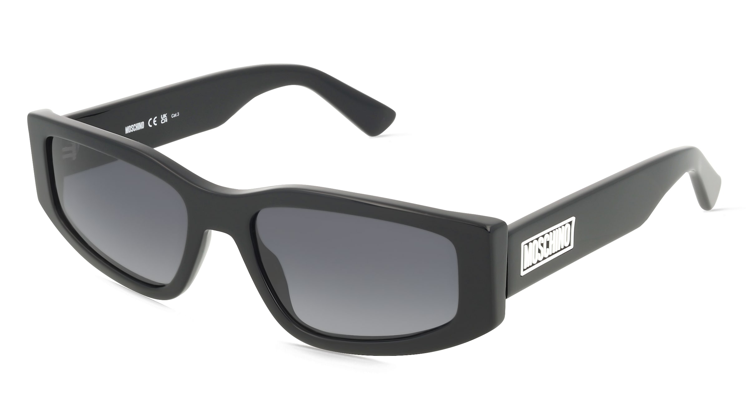 Moschino MOS186/S Unisex-Sonnenbrille Vollrand Eckig Metall-Gestell, schwarz