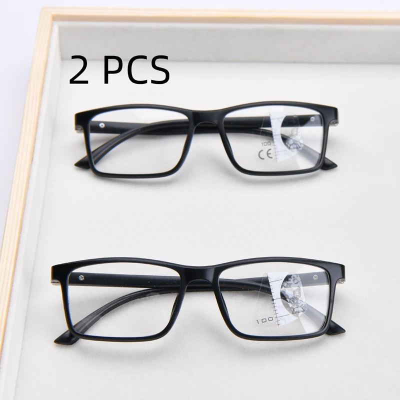 2PCS Anzug Bifokale Linsen Progressive Multi-fokus Lesebrille für Männer 2023 Anti-blau Licht In Der Nähe Von Weit lesebrille Gafas Image