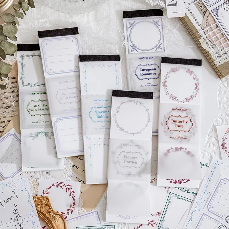 30 teile/los Memo Pads Material Papier lange grenze Junk Journal Scrapbooking Papier Retro Hintergrund Dekoration Papier Image