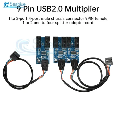 USB Hub USB Splitter USB2.0 9Pin zu Dual 9Pin Hub Adapter Riser Motherboard USB 9Pin Header Stecker Image