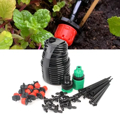 With Adjustable Drippers Micro Drip Irrigation System Portable Garden Hose Automatic Watering Misting Watering Kits DIY 10M-20M