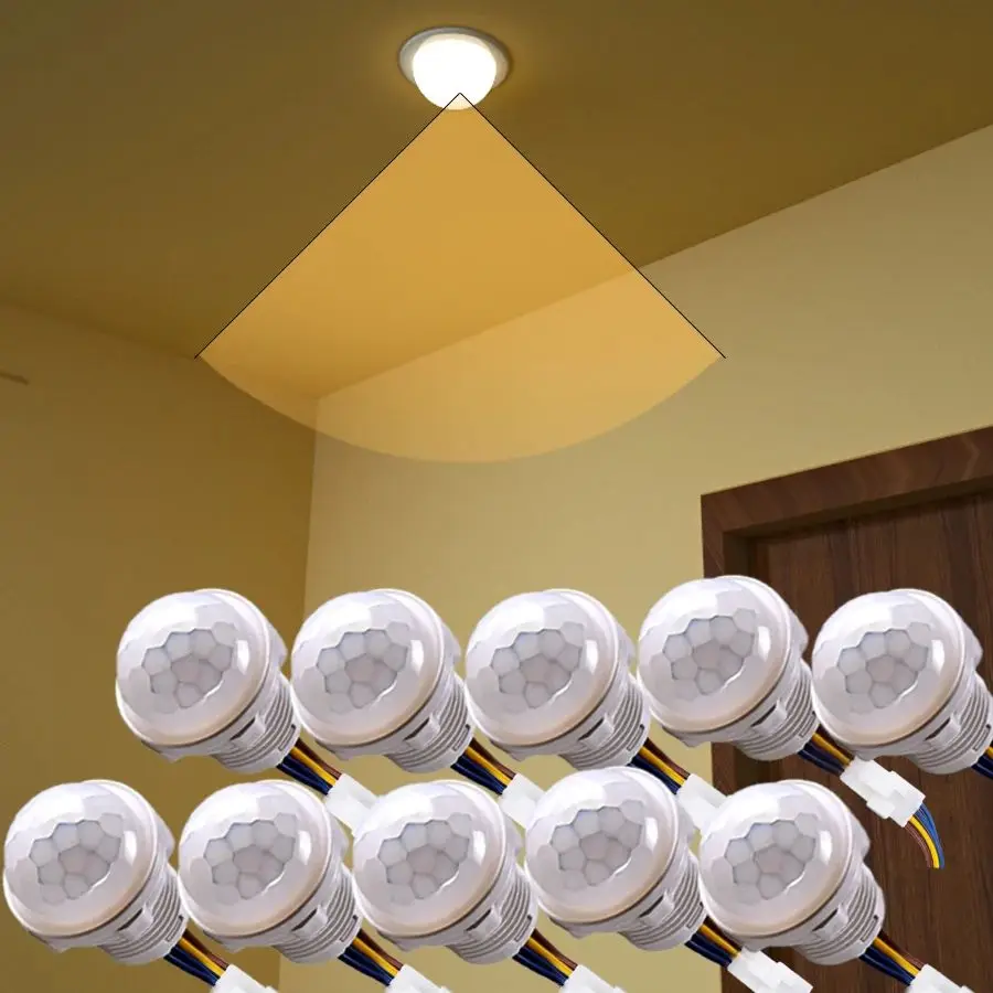 Licht-Bewegungs-Sencor-Schalter, AC 220 V, 110 V, PIR-Bewegungsmelder, automatische 30 s Verzögerung für Lampe, Anwesenheitssensor, Flur, Gang, Garage