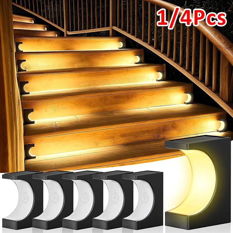 1/4PCS LED Schritt Lampe Solar Treppen Licht Outdoor IP65 Wasserdichte Solar Licht für Garten Deck Pfad balkon Dekor Beleuchtung