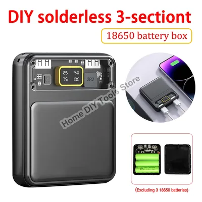 DIY 3 Slots 18650 Power Bank Gehäuse DC 5V/2A Batterie Aufbewahrung boxen USB MICRO TYPE-C Digital Image