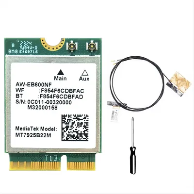 Supernew MT7925 WIFI 7 Karte + interne Antennen 5400 Mbit/s M.2 Triple Band 2,4G/5G/6G BT5.3 Image