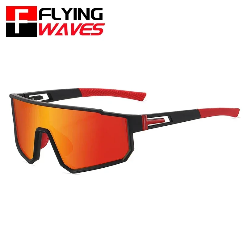 FLYING WAVES UV400 Polarisierte Fahrrad-Sonnenbrille, Unisex, winddicht, Outdoor-Sportbrille für Männer und Frauen, Softball, Pickleball, Wandern Image