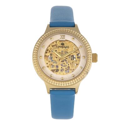Empress Alice Automatic MOP Skeleton Dial Leather-Band Watch Image