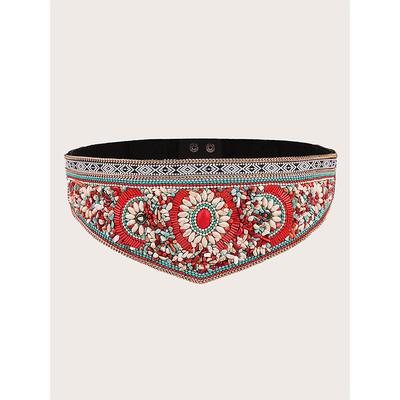 Women's Bohemian Handmade Beaded Belt, Stretch Elastic Band with Tassels and Charms - Women's Colorful Embroidered Design, Perfect for Beachwear, Festivals and Summer Occasions