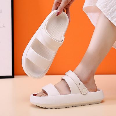 Women's Slides Sandals Mens Summer Platform House Non-slip Bedroom Open Toe Indoor and Outdoor Cloud Pillow Slippers