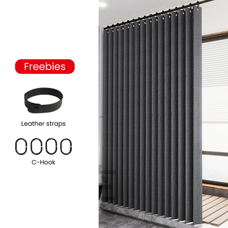 Bathroom Shower Curtain 180cm 70 Room Divider Curtain Folding, Waterproof, Mildew-Proof Nordic for Dry Wet Separation No Puching or Tools