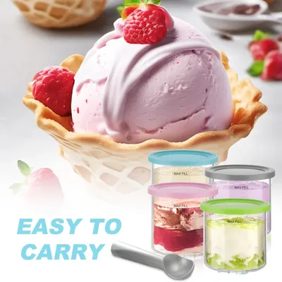 Ice Cream Pints Cup, Ice Cream Containers with Lids for Ninja Creami Pints NC301 NC300 NC299AMZ