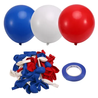 Red White And Blue Balloons, 67Pcs 12 Inch Red White And Royal Blue Balloons 4Th Of July Patriotic