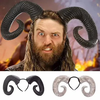 Halloween Demon Evil Gothic Lolita Headwear Prop Anime Sheep Horn Handmade Sheep Horn Headband