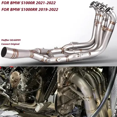 Slip On For BMW S1000RR S1000R 2019 - 2023 Motocycle Exhaust Front Link Pipe Modify Moto Escape Tube