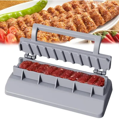 Heavy Duty Kebab Maker Machine with Brush Plastic Skewer Mold Press for BBQ/Grilling - Multipurpose