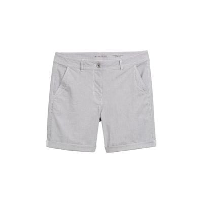TOM TAILOR Damen Chino Bermuda Shorts, schwarz, Gestreift, Gr. 40 Image