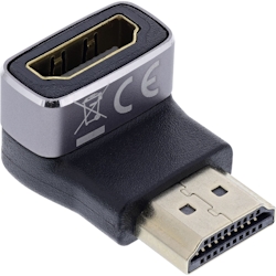 InLine® HDMI Adapter, HDMI A Stecker / Buchse, 90° unten, 8K UHD Image