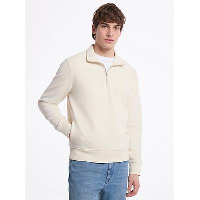 Michael Kors Cotton Blend Half-Zip Sweater Natural M