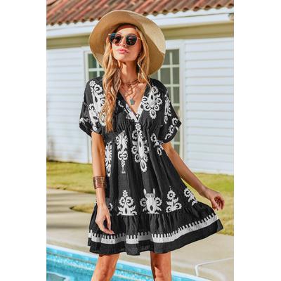 Ivory Petal Ornate Mini Dress