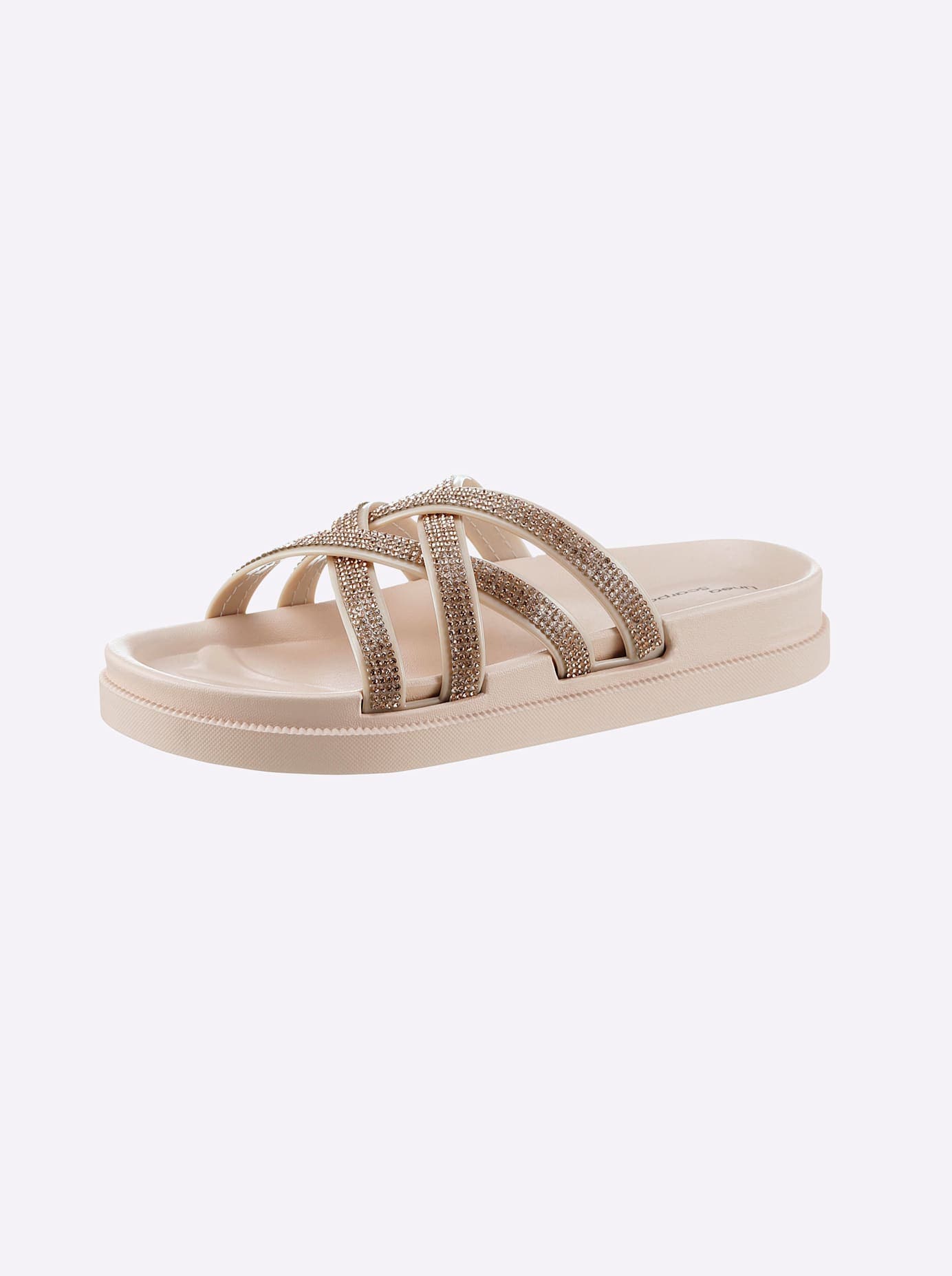 Badepantolette SIEBI`S, Damen, Gr. 40, beige (puder), Synthetik, Schuhe