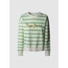 Sweatshirt PEPE JEANS "ANNA", Damen, Gr. S, 612fresh grün, Sweatware, Obermaterial: 70% Baumwolle, 30% Polyester, gestreift, casual, regular fit, Rundhals, Langarm angesetztes Bündchen, Sweatshirts
