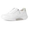 Keilsneaker GABOR ROLLINGSOFT, Damen, Gr. 35, silber (weiß, silberfarben), Lederimitat, sportlich, Schuhe, Freizeitschuh, Halbschuh, Schnürer, herausnehmbares Wechselfußbett