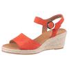 Keilsandalette GABOR "ATHEN", Damen, Gr. 39, orange, Ziegenveloursleder, unifarben, klassisch, Schuhe, Sommerschuh, Riemchensandale, mit Klettverschluss, G-Weite