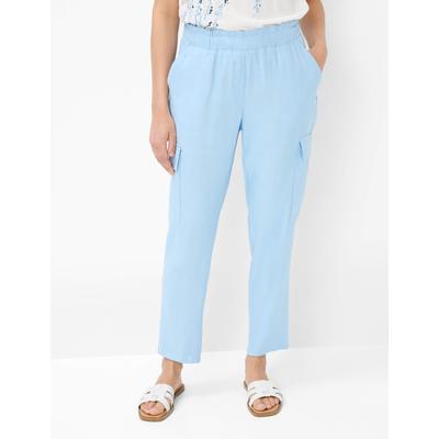 Culotte BRAX "Style MONA S", Damen, Gr. 40K (20), Kurzgrößen, blau, 59% Leinen, 19% Baumwolle, 19% Viskose, 3% Elasthan, Hosen Image