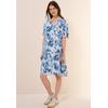 Midikleid CECIL, Damen, Gr. XL (44), US-Größen, weiß (vanilleweiß), Stoff, 100% Viskose , gemustert, casual, comfort fit wadenlang, Rundhals, Kurzarm Bündchen, Kleider, mit Volant